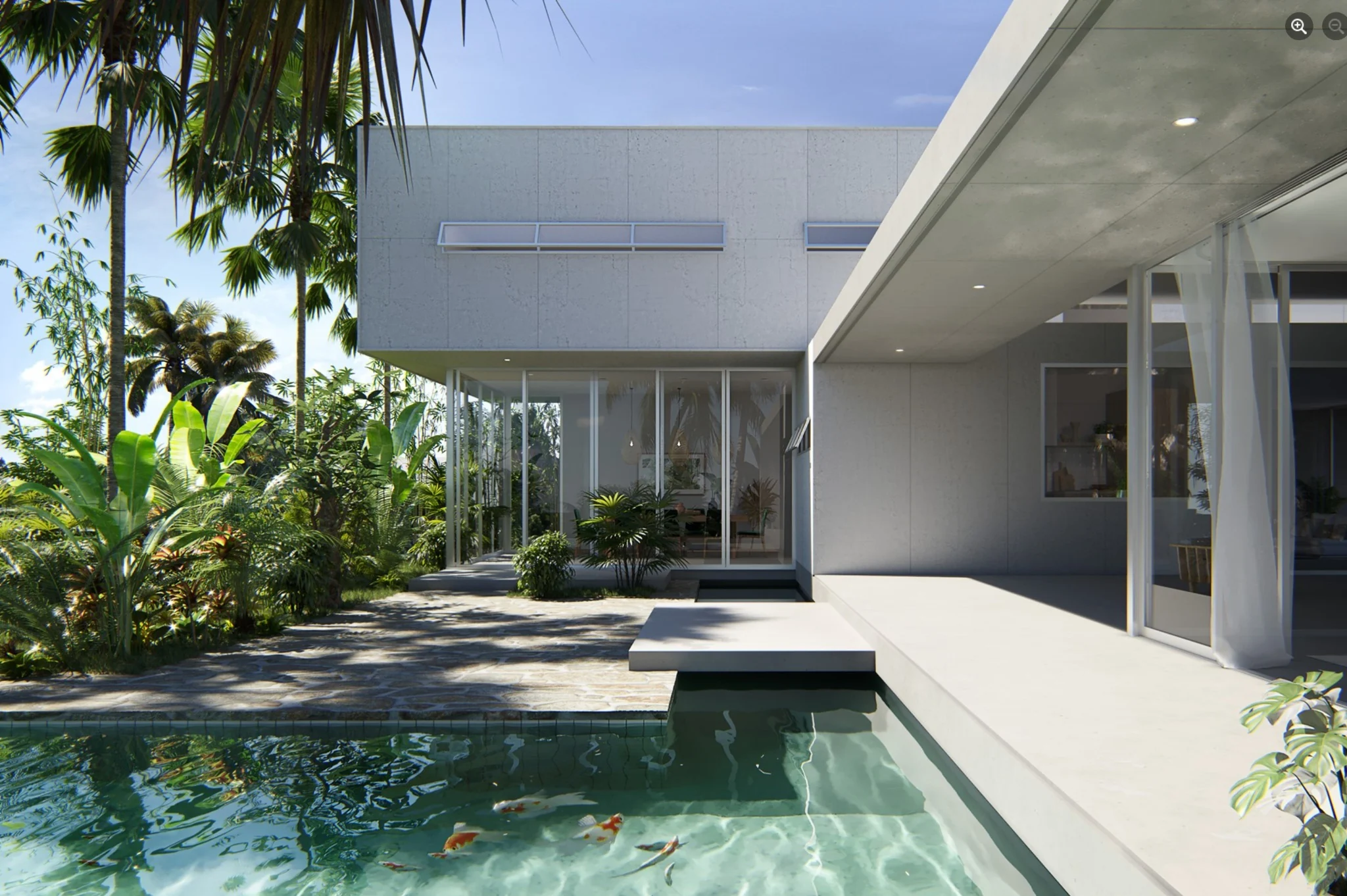 Modern tropical residence with pool