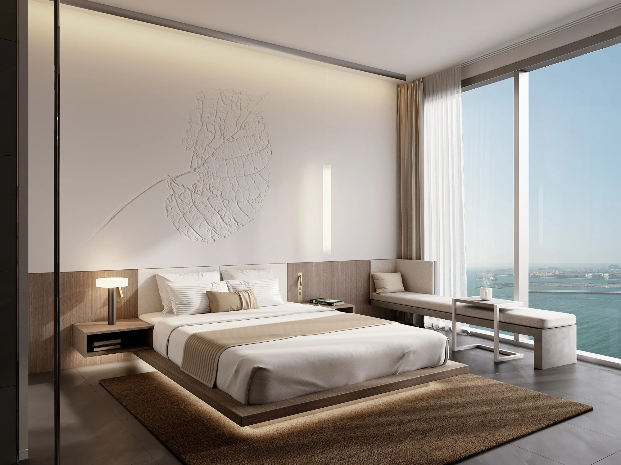 Luxury bedroom with sea view